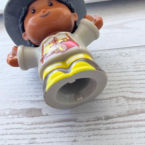 Fisher Price Little People Female Firefighter Figure Grey Uniform Mattel 2016 - Picture 6 of 8